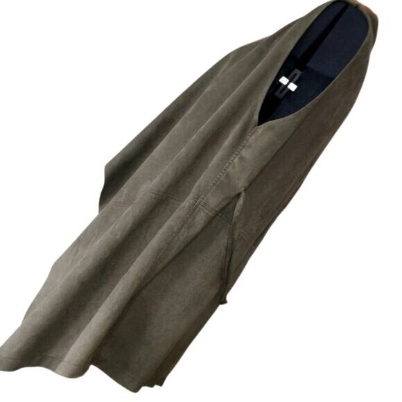 Green Mudpie Suede Like Cloth Draped Vest Sz. M/L - Picture 2 of 14